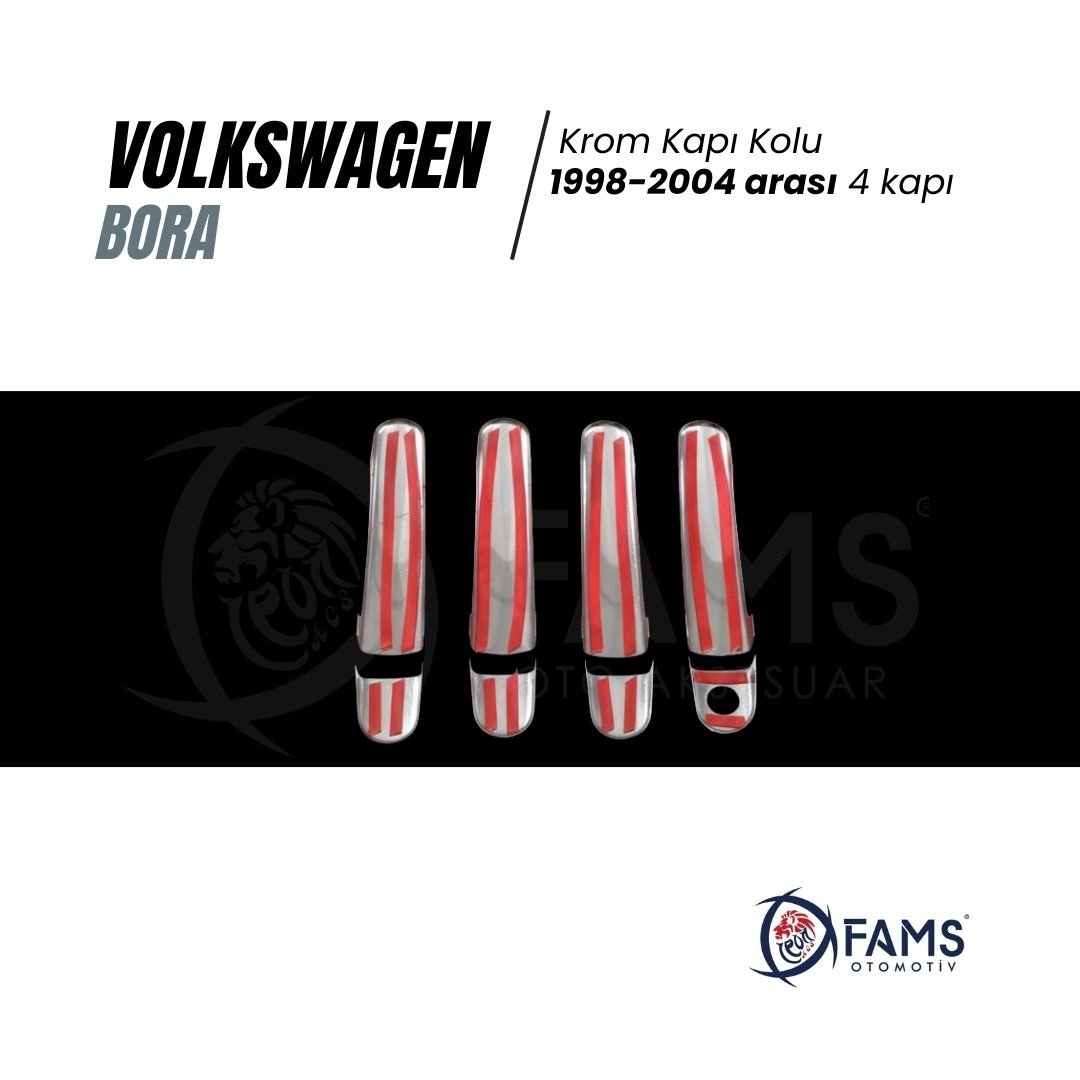 Vw Bora Krom Kapı Kolu 4 Kapı 1998-2004 Paslanmaz Çelik - Görsel 3