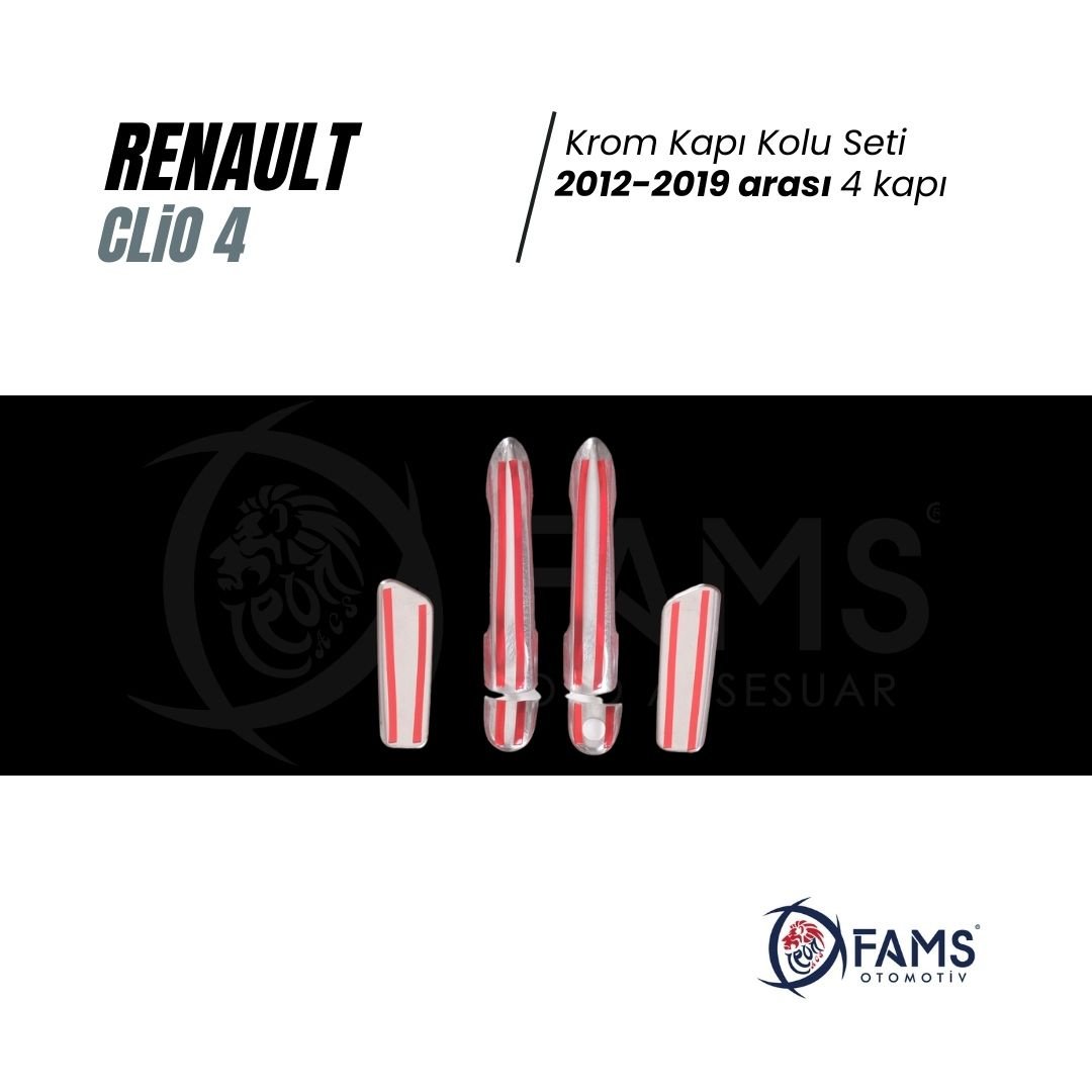 Renault Clio 4 Hb Krom Kapı Kolu Seti 4 Kapı 2012-2019 P,çelik Uyumlu - Görsel 3