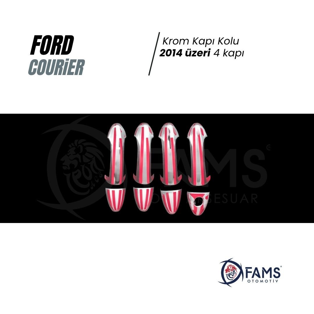 Ford Tourneo Courier Krom Kapı Kolu 4 Kapı 2014 Üzeri P, Çelik Uyumlu - Görsel 3