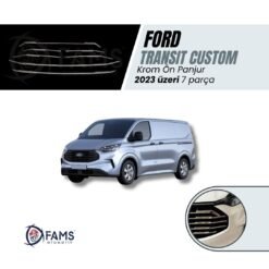 Ford Transit Custom 2023 > Ön Panjur 7 Parça Paslanmaz Çelik