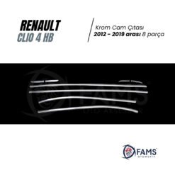 Alternative view of Renault Clio 4 Uyumlu Hb Krom Cam Çıtası 8 Parça 2012-2019 Arası Paslanmaz Ç,