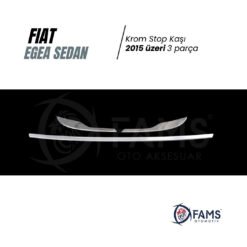 Alternative view of Fiat Egea Sedan Uyumlu Krom Stop Kaşı 3 Parça 2015 Ve Üzeri Paslanmaz Çelik