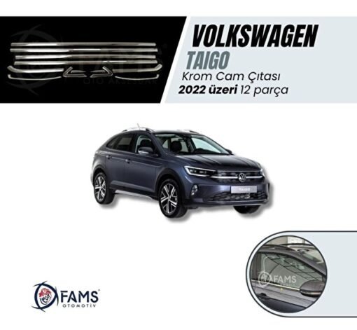 Volkswagen Taigo 2022 > Krom Cam Çıtası 12 Parça Paslanmaz Çelik