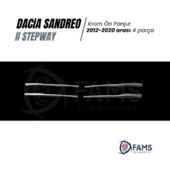 Alternative view of Dacia Sandero II Stepway 2012-2020 Uyumlu Krom Ön Panjur 4 prç, P,Çelik