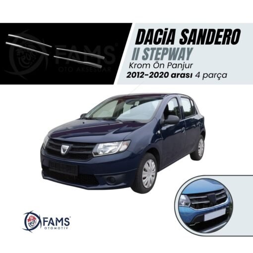 Dacia Sandero II Stepway 2012-2020 Krom Ön Panjur 4 prç. P.Çelik