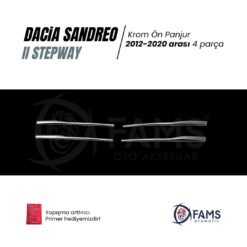 Alternative view of Dacia Sandero II Stepway 2012-2020 Krom Ön Panjur 4 prç. P.Çelik