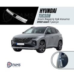 Hyundai Tucson Krom Bagaj İç Eşik Koruma 2022 üzeri P.Çelik (Parlak)