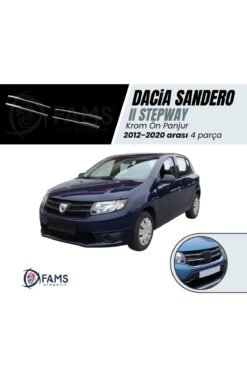Dacia Sandero II Stepway 2012-2020 Uyumlu Krom Ön Panjur 4 prç. P.Çelik