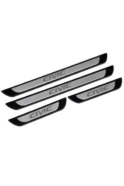 Alternative view of Honda Civic 2016 üzeri Krom Kapı Eşiği 4 Parça Paslanmaz Çelik ABS Çerçeve