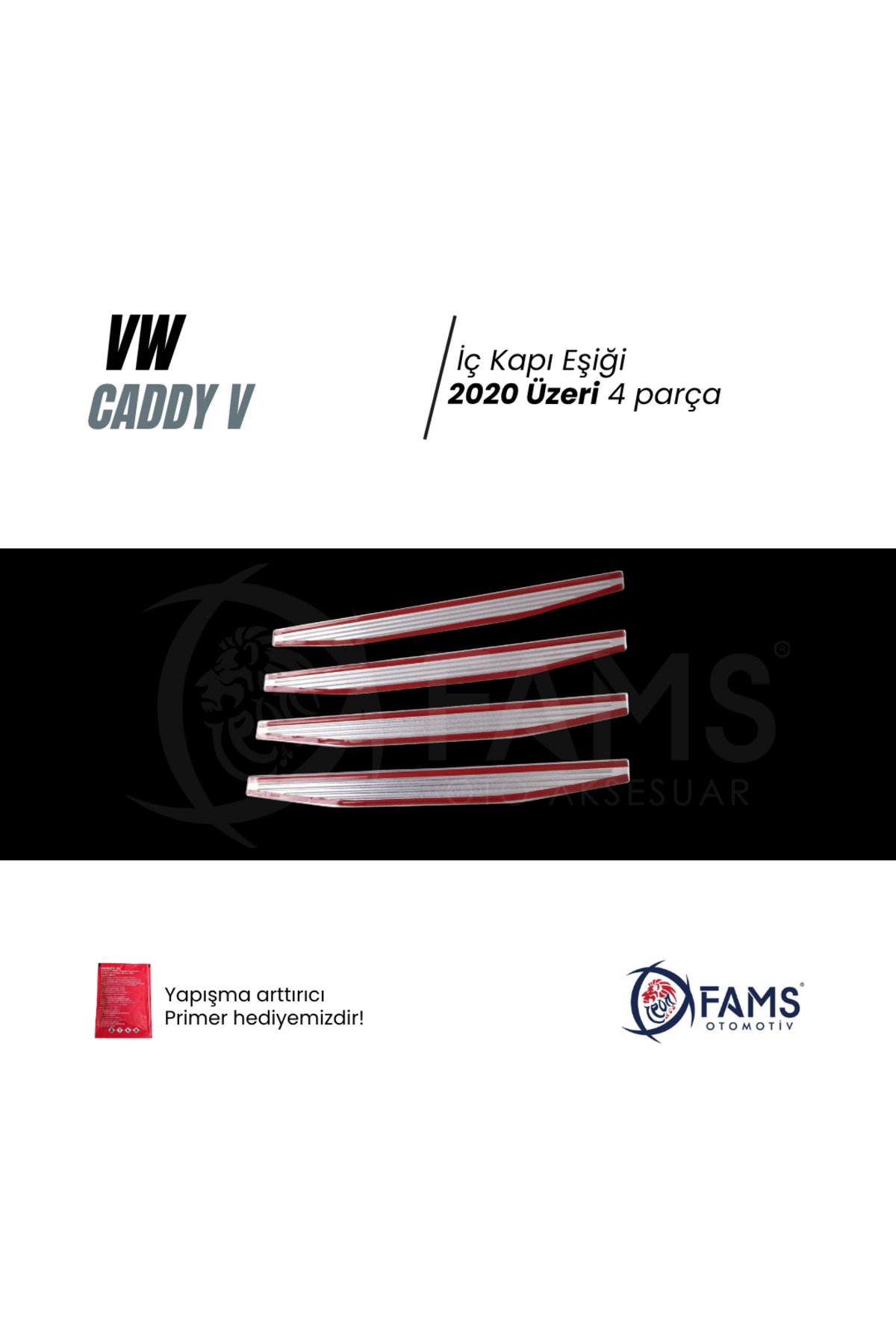 VW CADDY V 2020 Üzeri Krom İç Kapı eşiği 4 kapı Paslanmaz Çelik - Görsel 3