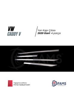 Alternative view of VW CADDY V 2020 Üzeri Krom Yan Kapı Çıtası 4 kapı Paslanmaz Çelik