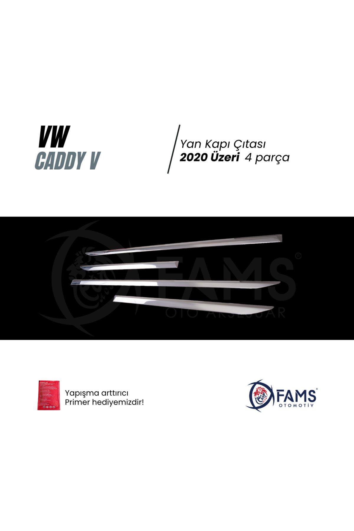 VW CADDY V 2020 Üzeri Krom Yan Kapı Çıtası 4 kapı Paslanmaz Çelik - Görsel 2