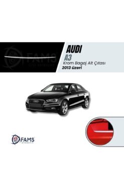 Audi A3 Uyumlu Krom Bagaj Alt Çıtası 2013 Üzeri Paslanmaz Çelik
