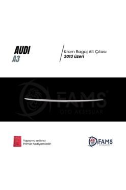 Alternative view of Audi A3 Uyumlu Krom Bagaj Alt Çıtası 2013 Üzeri Paslanmaz Çelik