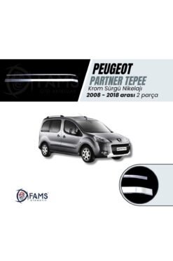 Peu.geot Partner Tepee 2008-2018 arası Krom Sürgü Nikelaj 2 Parça Paslanmaz Çelik