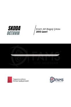 Alternative view of Skoda Octavia Uyumlu Krom Alt Bagaj Çıtası 2013-2019 Üzeri P. Çelik