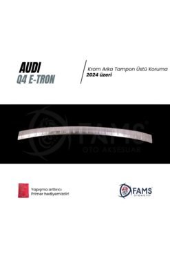 Alternative view of Audi Q4 E-Tron 2024 üzeri Krom Arka Tampon Üstü Koruma (Taşlı) P.Çelik