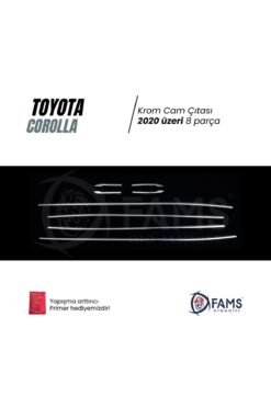 Alternative view of Toyota Corolla Uyumlu 2020 Üzeri Krom Cam Çıtası (ALT KISIM) 8 Parça Paslanmaz Çelik
