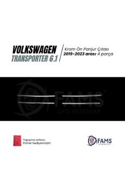 Alternative view of Vw T6.1 Transporter 2019-2023 Arası Ön Panjur 4 Parça Paslanmaz Çelik