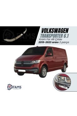 Vw T6.1 Transporter 2019-2023 Arası Krom Far Alt Çıtası 2 Parça Paslanmaz Çelik