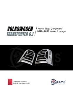 Alternative view of VW T6.1 TRANSPORTER 2019-2023 Arası ABS Krom Stop Çerçeve 2 Parça