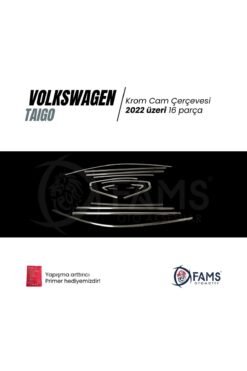 Alternative view of Vw Taigo 2022 > Krom Cam Çerçevesi 16 Parça Paslanmaz Çelik