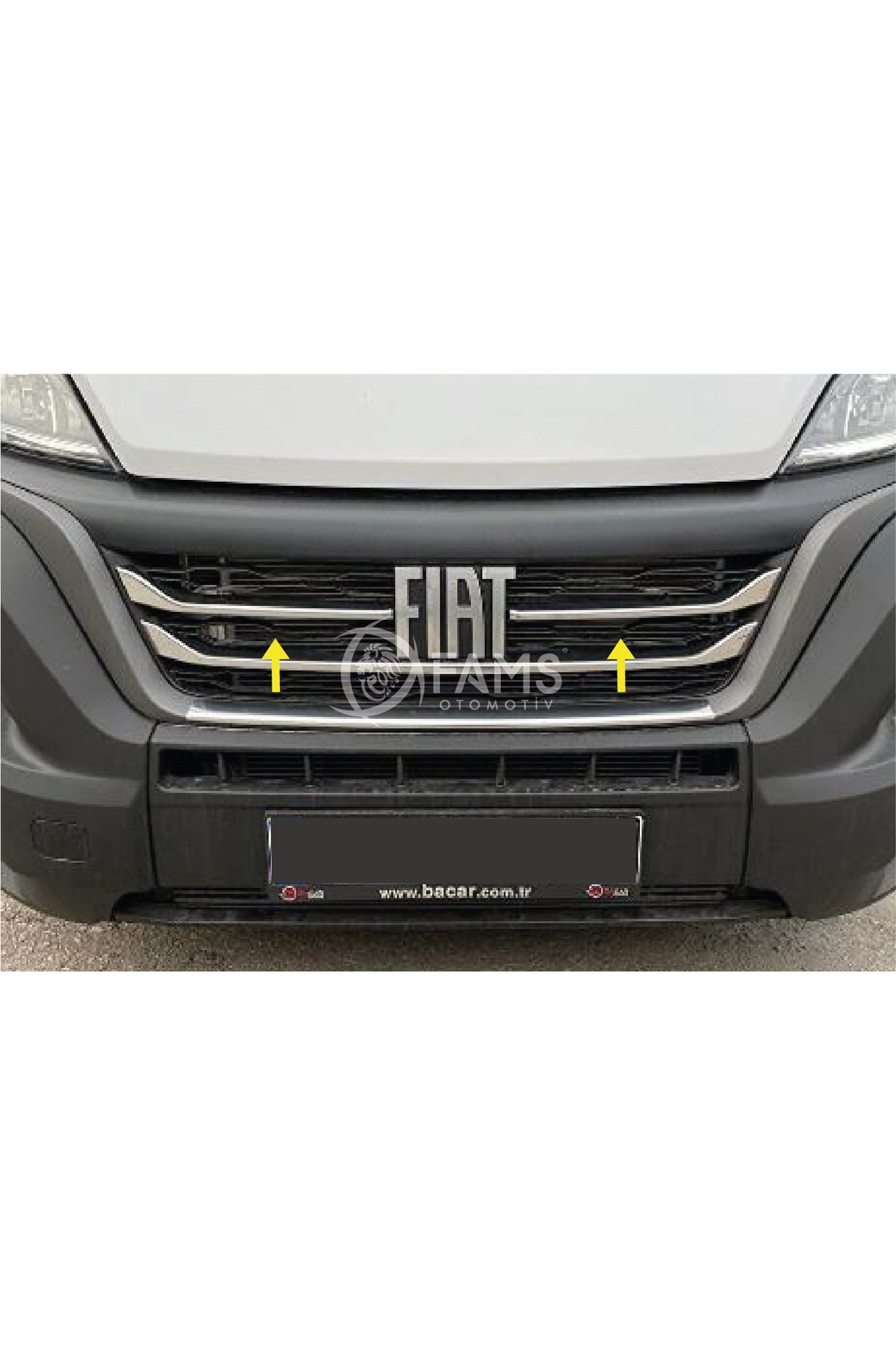 Fiat Ducato Krom Ön Panjur 3 Parça 2022> Paslanmaz Çelik - Görsel 3