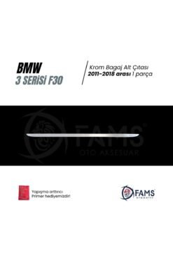 Alternative view of Bmw 3 Serisi F30 Krom Bagaj Alt Çıtası 2011-2018 Arası Uyumlu P. Çelik