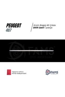 Alternative view of 407 Uyumlu Krom Bagaj Alt Çıtası 2005 Ve Üzeri Paslanmaz Çelik