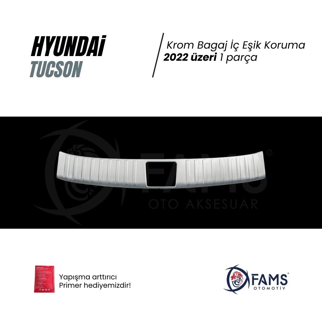 Hyundai Tucson Krom Bagaj İç Eşik Koruma 2022 üzeri P.Çelik (Taşlı) - Görsel 2