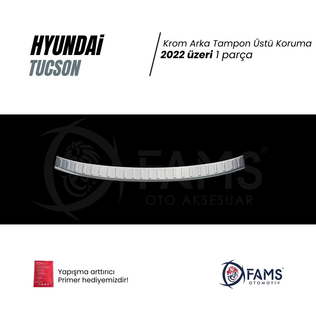 Hyundai Tucson Krom Arka Tampon Üstü Koruma 2022 üzeri P.Çelik (Taşlı) - Görsel 2