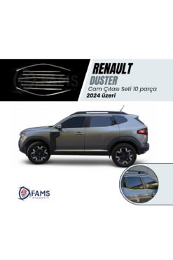 Renault Duster 2024 Üzeri Için Krom Cam Çıta Seti 10 Parça Paslanmaz Çelik