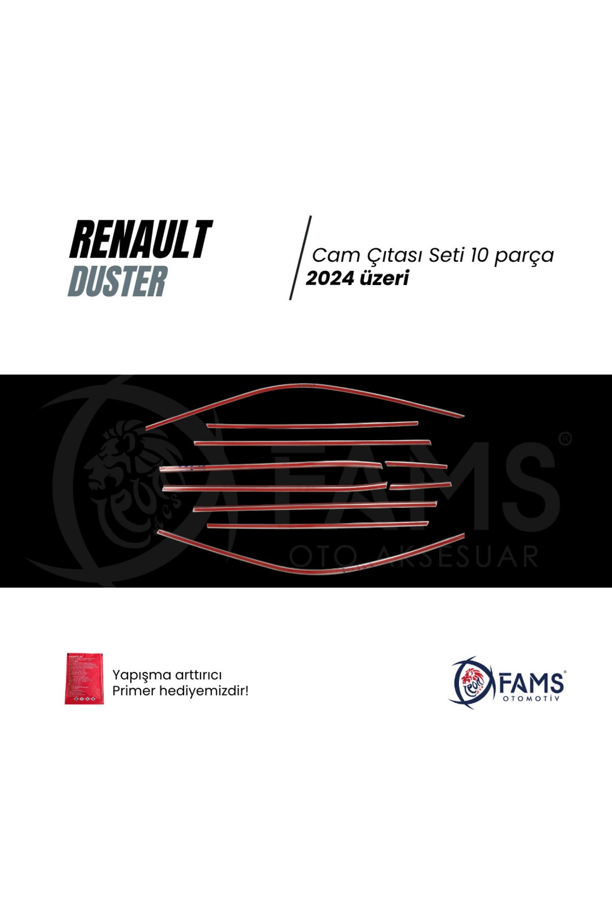 Renault Duster 2024 Üzeri Için Krom Cam Çıta Seti 10 Parça Paslanmaz Çelik - Görsel 3