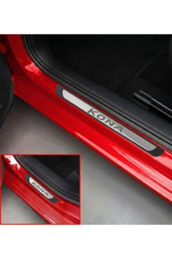 Hyundai Kona Krom Kapı Eşiği 2019 ve Üzeri 4 Parça Paslanmaz Çelik ABS Çerçeve