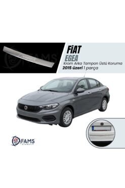 Fiat Egea Krom Arka Tampon Üstü Koruma 2015 üzeri Yazılı Sedan P,Çelik (Parlak)