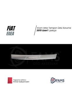 Alternative view of Fiat Egea Krom Arka Tampon Üstü Koruma 2015 üzeri Yazılı Sedan P,Çelik (Parlak)