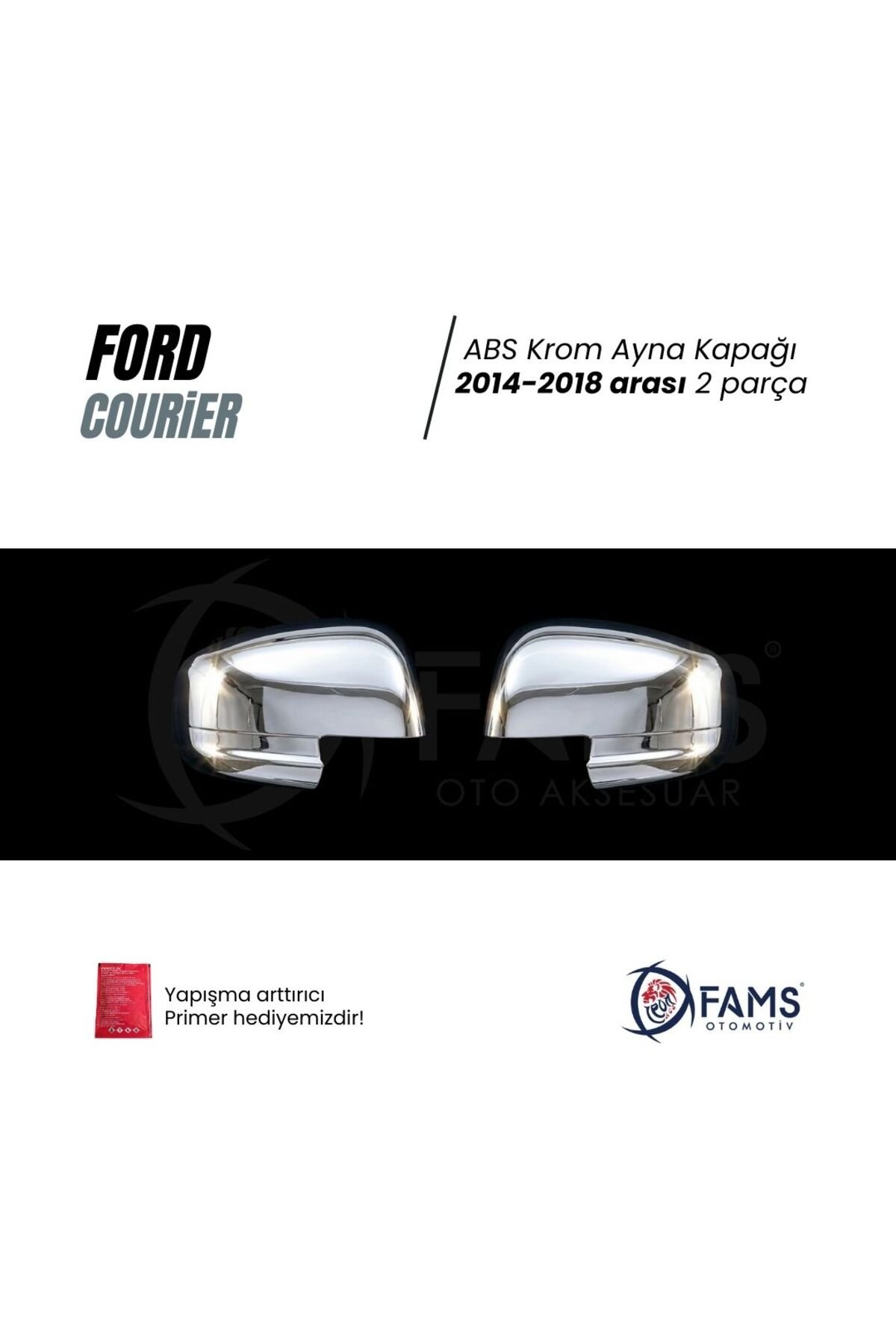 F. Courier Abs Krom Ayna Kapağı 2014-2018 Arası 2 Prç. Paslanmaz Çelik - Görsel 2
