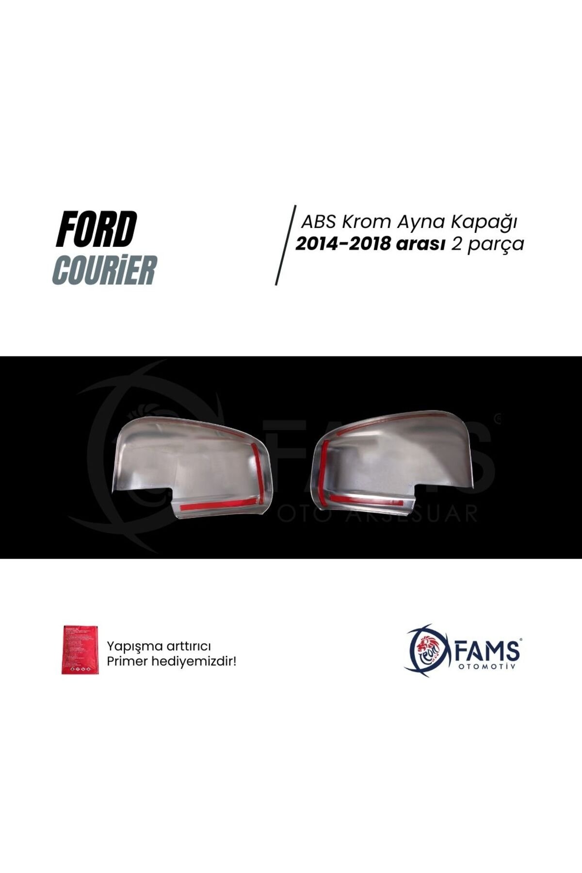 F. Courier Abs Krom Ayna Kapağı 2014-2018 Arası 2 Prç. Paslanmaz Çelik - Görsel 3