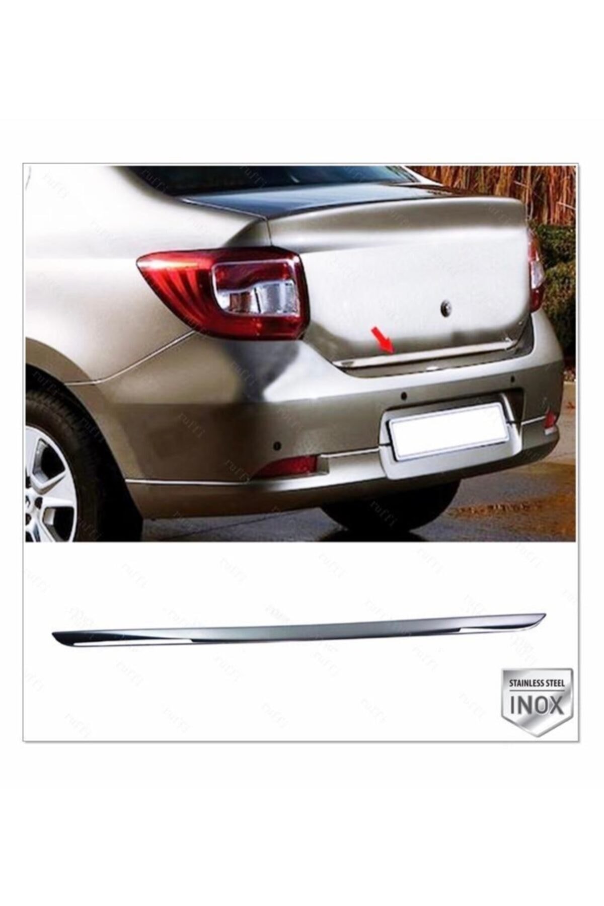 Renault Clio 4 Symbol Krom Alt Bagaj Çıtası 2012-2019 Arası Paslanmaz Çelik Uyumlu