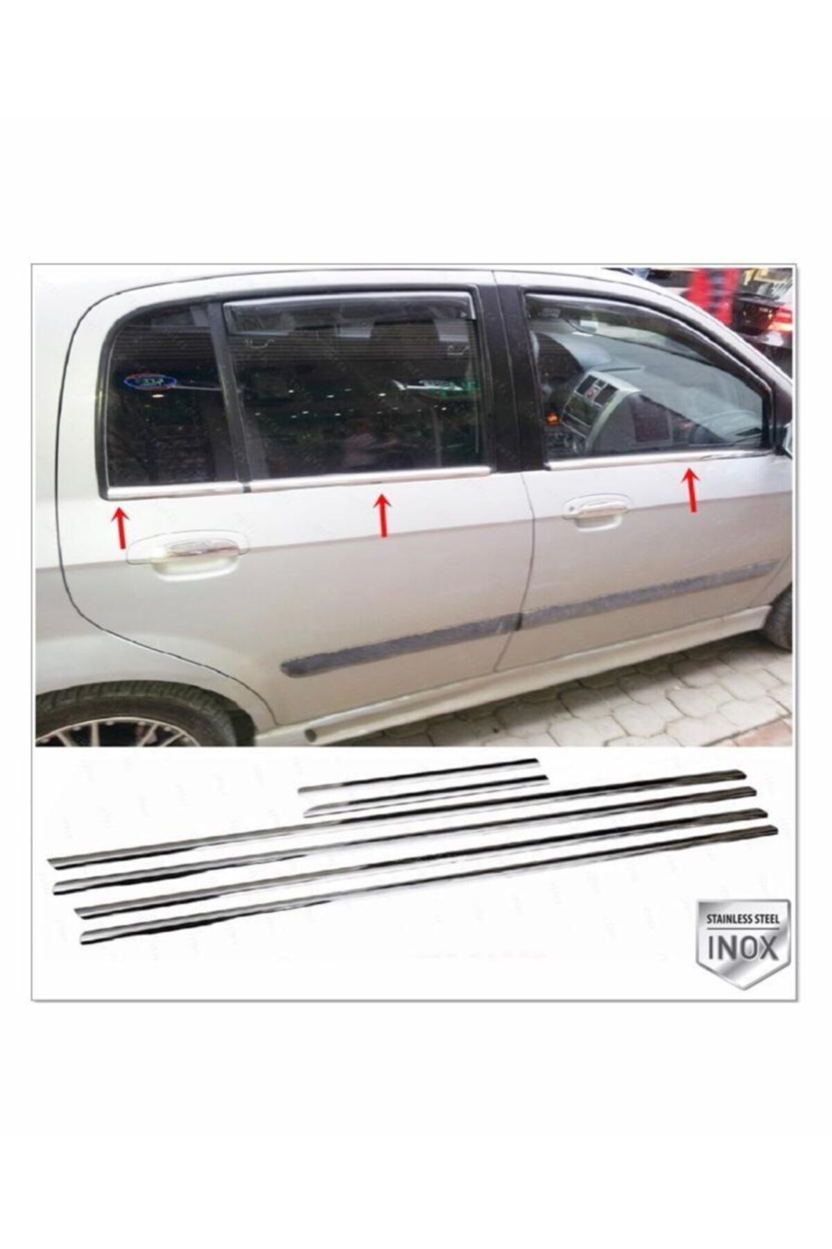 Hyundai Getz Krom Cam Çıtası 6 Prç, 2002 Üzeri P, Çelik