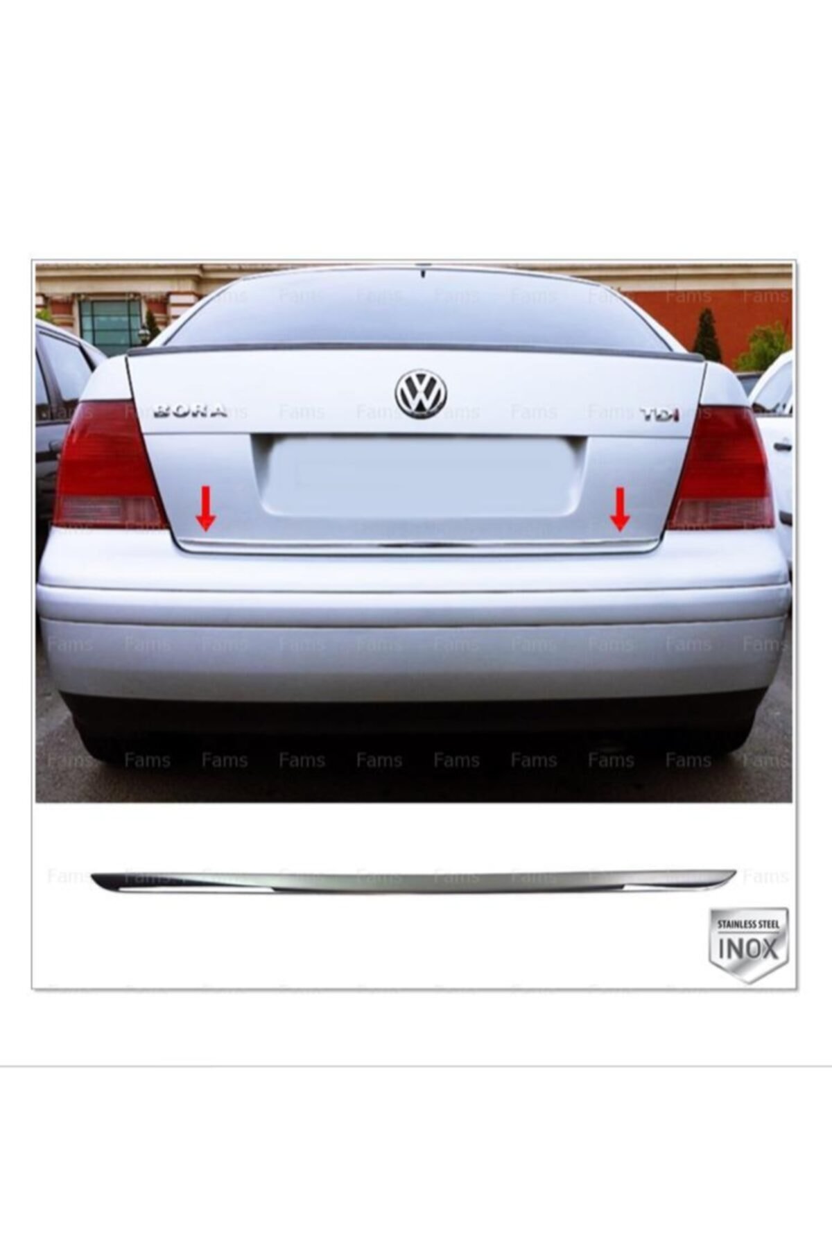 Vw Bora Uyumlu Krom Bagaj Alt Çıtası 1998-2004 P,çelik