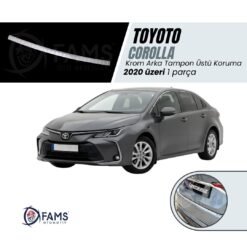 Toyota Corolla Krom Arka Tampon Üstü Koruma 2020 üzeri Sedan P,Çelik (Parlak)