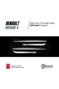 Alternative view of Renault Megane 4 Krom+ABS Yan Kapı Çıtası 2015 Üzeri 4 Parça P. Çelik (Sedan)