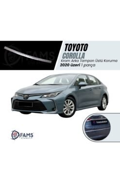 Toyota Corolla Krom Arka Tampon Üstü Koruma 2020 üzeri Sedan P,Çelik (Taşlı)