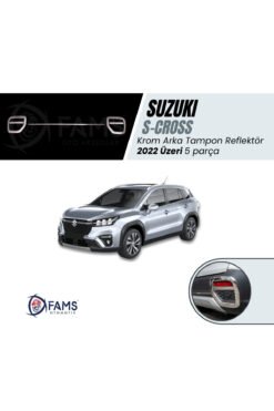 Suzuki S-cross Krom Arka Tampon Uyumlu Reflektör 2022 Üzeri 5 Prç, P,çelik