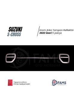 Alternative view of Suzuki S-cross Krom Arka Tampon Uyumlu Reflektör 2022 Üzeri 5 Prç, P,çelik