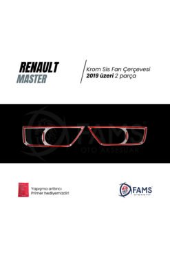 Alternative view of R,enault Master Krom Sis Farı Çerçevesi 2 parça 2019 üzeri Paslanmaz Çelik