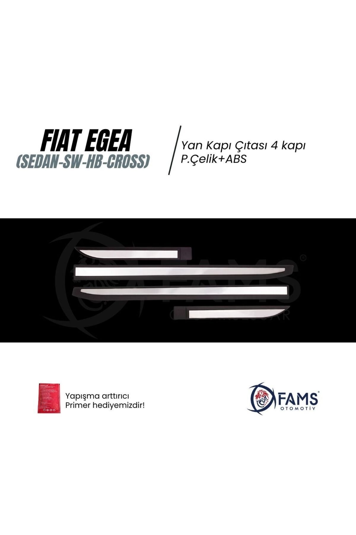 FIAT EGEA TIPO 2015> Yan Kapı Çıtası 4 kapı P,Çelik+ABS (SEDAN-SW-HB-CROSS) - Görsel 2