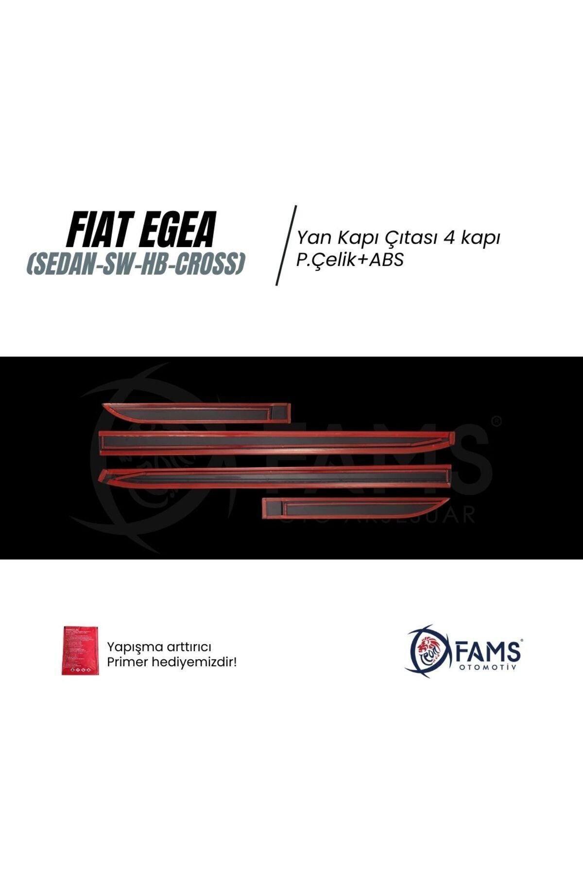 FIAT EGEA TIPO 2015> Yan Kapı Çıtası 4 kapı P,Çelik+ABS (SEDAN-SW-HB-CROSS) - Görsel 3