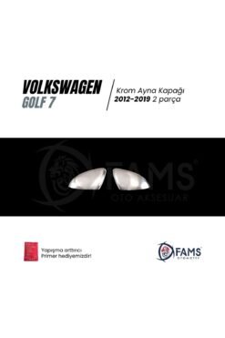 Alternative view of VW Golf 7 Krom Ayna Kapağı 2 Parça 2012-2019 Paslanmaz Çelik